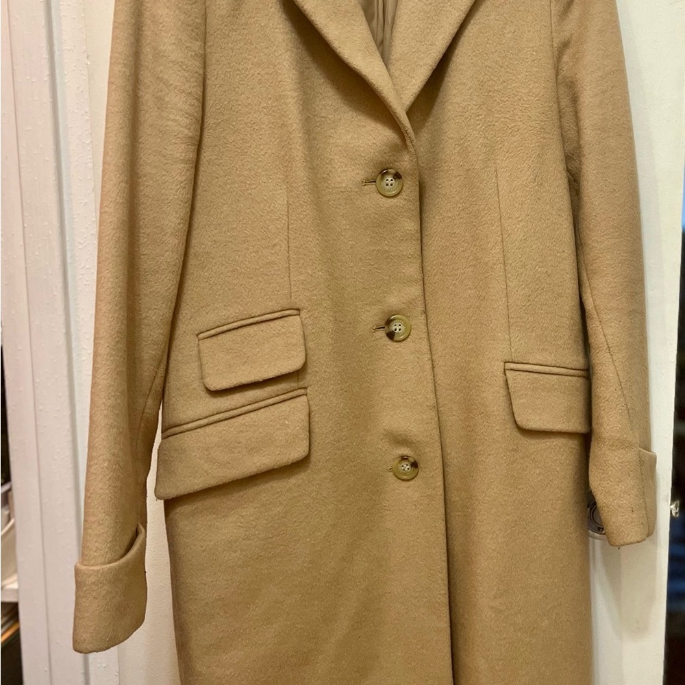 Women's Tan Wool Coat - Like new!